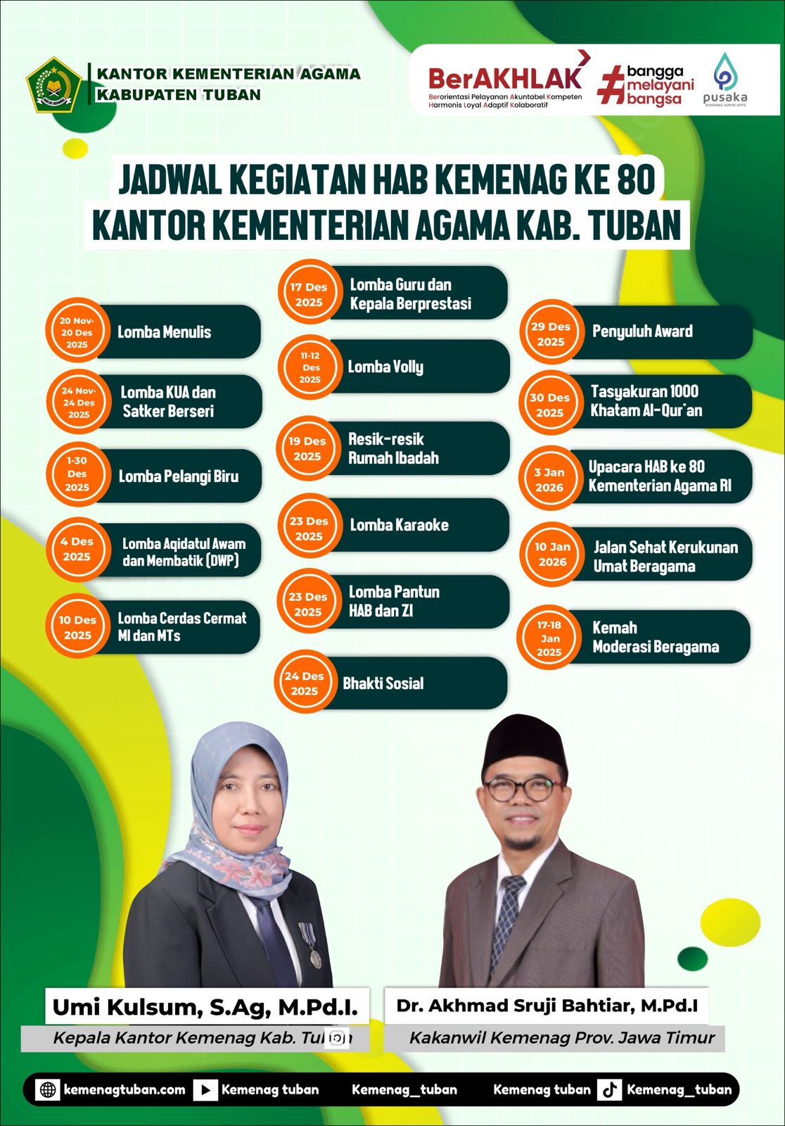 Kemenag Tuban Gelar Rangkaian Kegiatan Menyambut Hari Amal Bhakti (HAB) ke-80